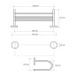 Sapho X-Round - Tablette murale pour serviettes, longeur 655 mm, chrome XR418 Sapho X-Round - Tablette murale pour serviettes, longeur 655 mm, chrome XR418