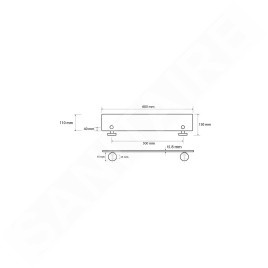 Sapho X-Round - Tablette murale 600x130 mm, verre/chrome XR610