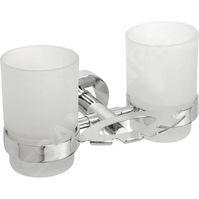Sapho X-Round - Porte-verre double, verre/chrome XR900 Sapho X-Round - Porte-verre double, verre/chrome XR900