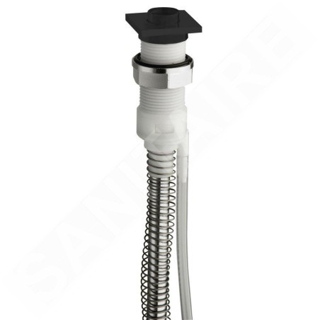 Sapho Manchons - Manchon carré pour douche sur le bord de la baignoire avec flexible, noir mat PD46813