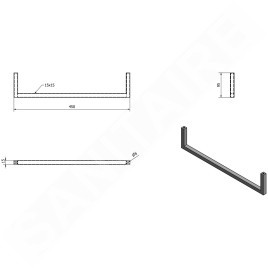 Sapho Avice - Porte-serviettes, longueur 450 mm, noir mat VC467