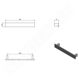 Sapho Patron - Porte-serviettes, longueur 450 mm, blanc mat PX012