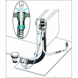 Sapho Manchons - Manchon carré pour douche sur le bord de la baignoire avec flexible, noir mat PD46813