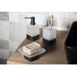 Sapho Accessoires de salle de bains Gedy - Distributeur de savon Lounge à poser, blanc/noir mat 545514