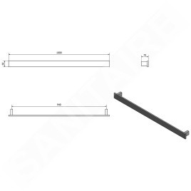 Sapho Patron - Porte-serviettes, longueur 1000 mm, blanc PX047