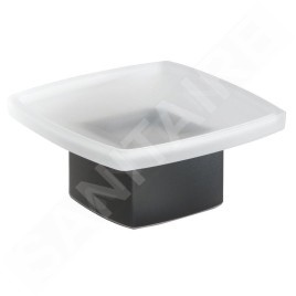 Sapho Accessoires de salle de bains Gedy - Distributeur de savon Lounge, verre dépoli/noir mat 545114
