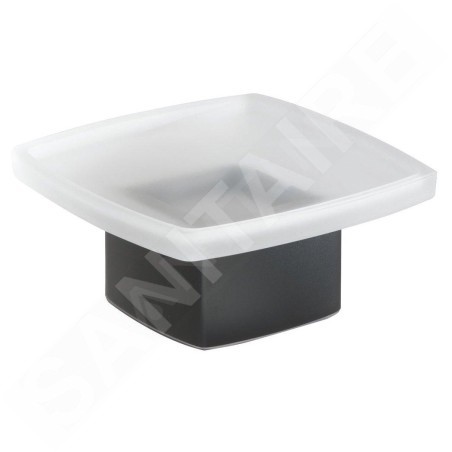 Sapho Accessoires de salle de bains Gedy - Distributeur de savon Lounge, verre dépoli/noir mat 545114