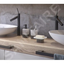 Sapho Accessoires de salle de bains Gedy - Distributeur de savon Lounge, verre dépoli/noir mat 545114