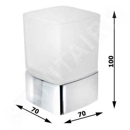 Sapho Accessoires de salle de bains Gedy - Verre de brosse à dents Lounge à poser, verre laiteux/noir mat 549814