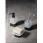 Sapho Accessoires de salle de bains Gedy - Verre de brosse à dents Lounge à poser, verre laiteux/noir mat 549814