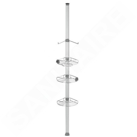 Simplehuman Accessoires de salle de bains - Barre d'angle avec étagères réglables, inox BT1062