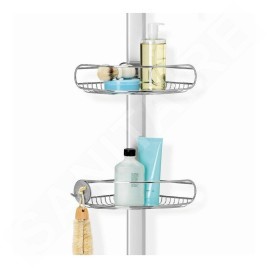 Simplehuman Accessoires de salle de bains - Barre d'angle avec étagères réglables, inox BT1062