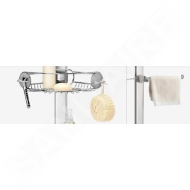 Simplehuman Accessoires de salle de bains - Barre d'angle avec étagères réglables, inox BT1062