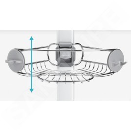 Simplehuman Accessoires de salle de bains - Barre d'angle avec étagères réglables, inox BT1062