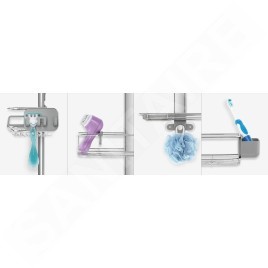Simplehuman Accessoires de salle de bains - Tablette pour douche Caddy Plus, réglable, inox BT1099