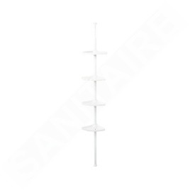 Compactor Free - Barre d'angle de douche, tablettes modulables, acier laqué / plastique, blanc RAN2765