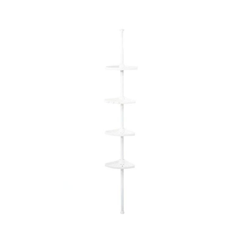 Compactor Free - Barre d'angle de douche, tablettes modulables, acier laqué / plastique, blanc RAN2765