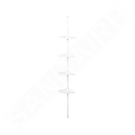 Compactor Free - Barre d'angle de douche, tablettes modulables, acier laqué / plastique, blanc RAN2765