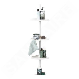 Compactor Free - Barre d'angle de douche, tablettes modulables, acier laqué / plastique, blanc RAN2765