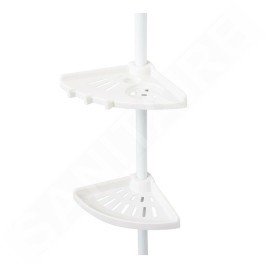 Compactor Free - Barre d'angle de douche, tablettes modulables, acier laqué / plastique, blanc RAN2765