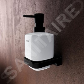 Nimco Maya - Distributeur de savon avec support, blanc/noir mat MAC 29031K-T-90