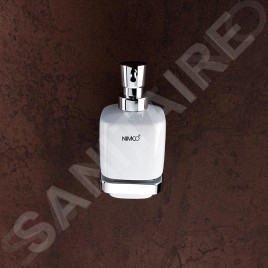 Nimco Maya - Distributeur de savon avec support, blanc/chrome MA 29031K-26