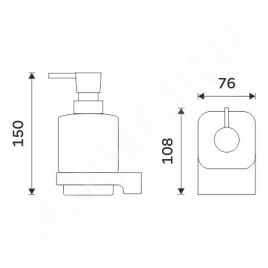 Nimco Maya - Distributeur de savon avec support, blanc/chrome MA 29031K-T-26