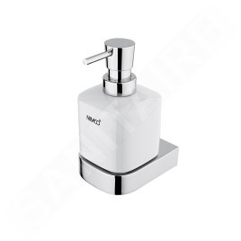 Nimco Nikau - Distributeur de savon avec support en céramique 250 ml blanc / chrome NK 30031K-26