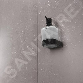 Nimco Nikau - Distributeur de savon avec support, 250 ml, verre mat / noir mat NKC 30031C-T-90