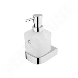 Nimco Nikau - Distributeur de savon avec support,250 ml, verre mat / chrome NK 30031C-T-26