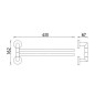 Nimco Unix - Porte-serviettes pivotant, longueur 400 mm, acier inoxydable brossé UNM 13096-10