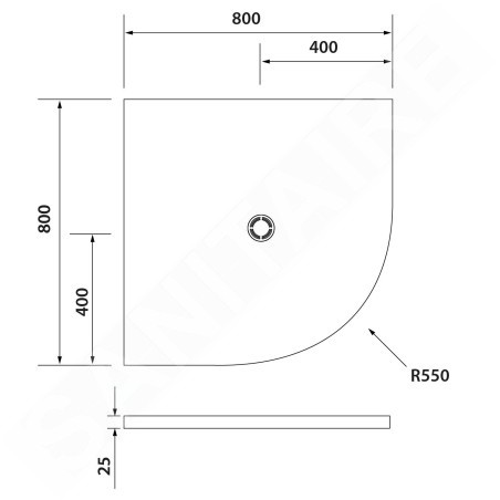 Polysan Flexia - Receveur de douche, 800x800 mm, possibilité de modifier les dimensions, blanc 91171