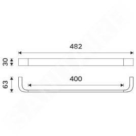 Nimco Nikau - Porte-serviettes, longueur 400 mm, chrome NK 30046-26