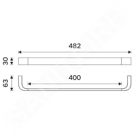 Nimco Nikau - Porte-serviettes, longueur 400 mm, chrome NK 30046-26