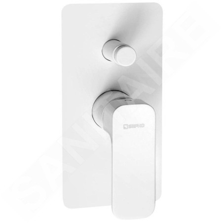 Sapho Spy - Mitigeur encastré de douche avec corps d'encastrement, 2 sorties, blanc mat PY42/14