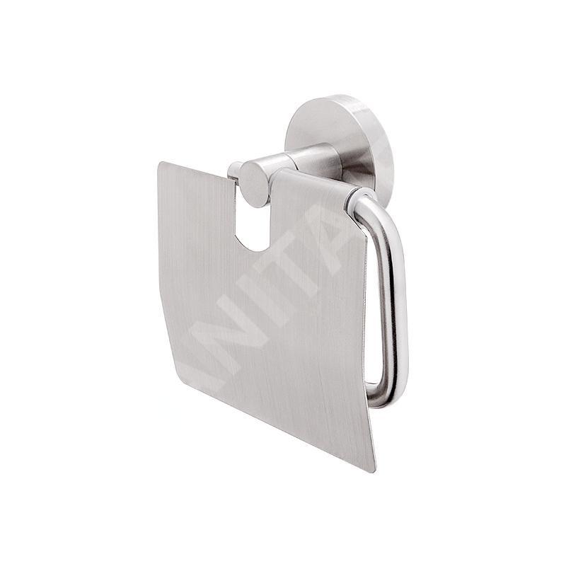 Nimco Unix - Porte-papier hygiénique avec couvercle, acier inoxydable brossé UNM 13055B-10