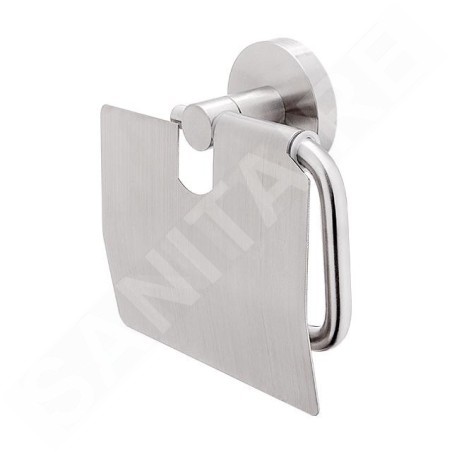 Nimco Unix - Porte-papier hygiénique avec couvercle, acier inoxydable brossé UNM 13055B-10