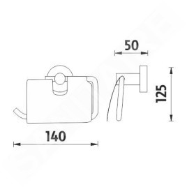 Nimco Unix - Porte-papier hygiénique avec couvercle, acier inoxydable brossé UNM 13055B-10