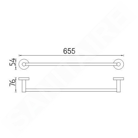 Nimco Unix - Porte-serviettes, longueur 650 mm, acier inoxydable brossé UNM 13061-10
