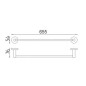 Nimco Unix - Porte-serviettes, longueur 650 mm, acier inoxydable brossé UNM 13061-10