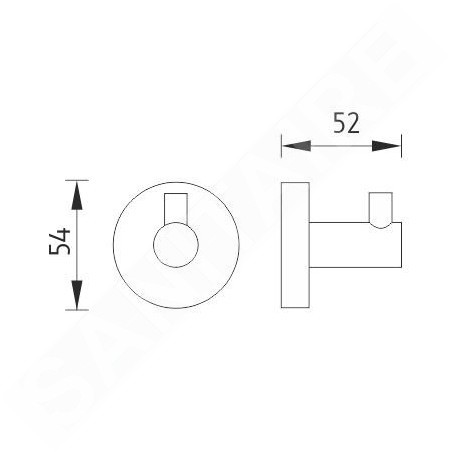 Nimco Unix - Crochet, acier inoxydable brossé UNM 13054-10