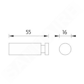 Nimco Unix - Crochet, acier inoxydable brossé UNM 13054L-10