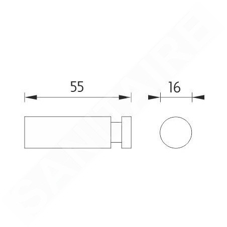 Nimco Unix - Crochet, acier inoxydable brossé UNM 13054L-10