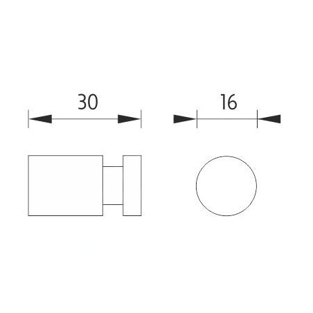 Nimco Unix - Crochet, acier inoxydable brossé UNM 13054S-10