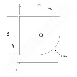 Polysan Flexia - Receveur de douche, 900x800 mm, possibilité de modifier les dimensions, blanc 91191