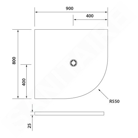 Polysan Flexia - Receveur de douche, 900x800 mm, possibilité de modifier les dimensions, blanc 91191