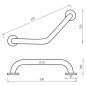 Nimco Poignées - Main courante, cassée, 610x330 mm, acier inoxydable BM 7035L-V-18