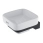 Nimco Maya - Porte-savon avec support, céramique blanche/noir mat MAC 29059K-90