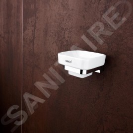 Nimco Maya - Distributeur de savon avec support, céramique blanche/chrome MA 29059K-26