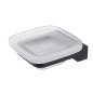 Nimco Maya - Porte-savon avec support, verre dépoli/noir mat MAC 29059C-90